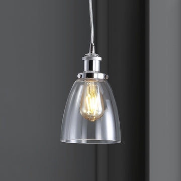 Cleo 5.5" Adjustable Metal/Glass LED Pendant - JONATHAN Y